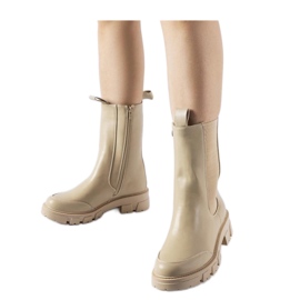 High Beige massive insulated ankle boots