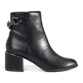 Goodin Black women's ankle boots with an elegant heel