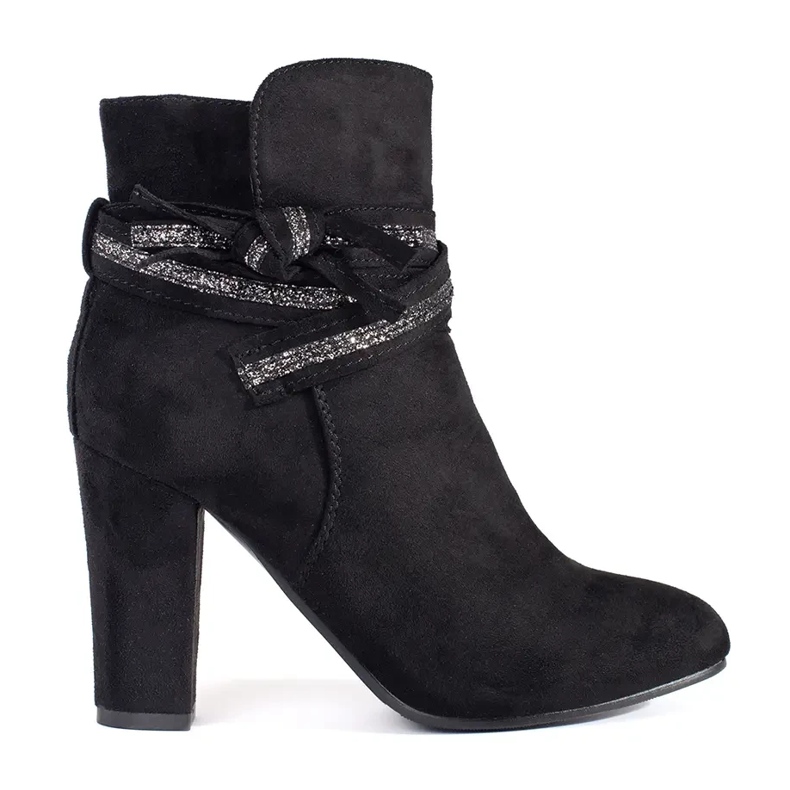 Shelvt Women's black suede boots on the post
