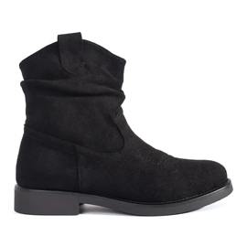 Shelvt Women's black suede cowboy boots Shelvt Women's black suede cowboy boots