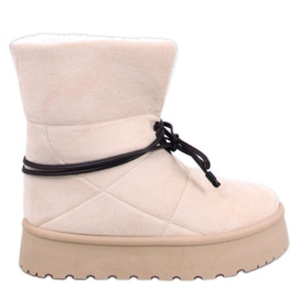 Beige sheepskin snow boots