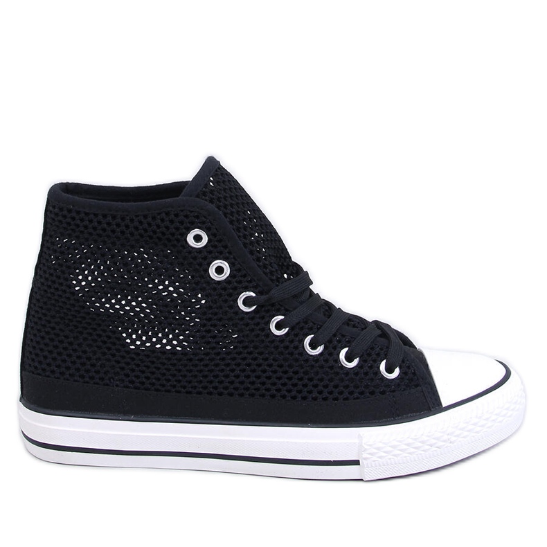 Openwork high-top sneakers Black