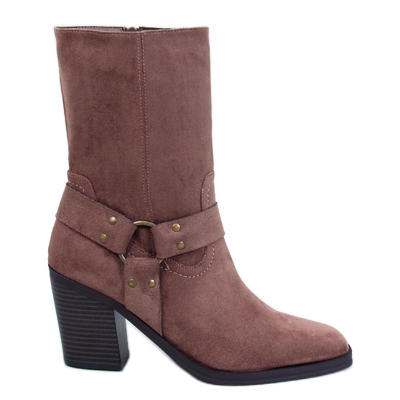 Suede Cowboy Boots Khaki brown