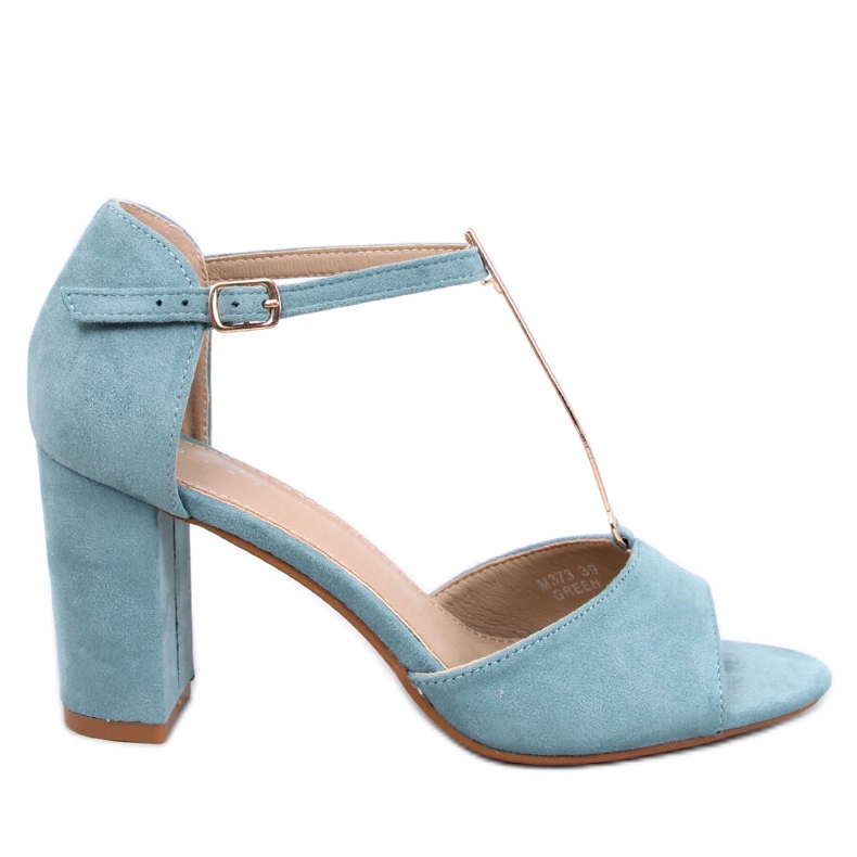 Seastar Blue high-heeled sandals with gold decoration Seastar Blue high-heeled sandals with gold decoration