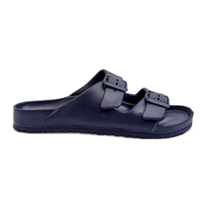 News Men's light foam flip-flops with buckles, navy blue Avatara