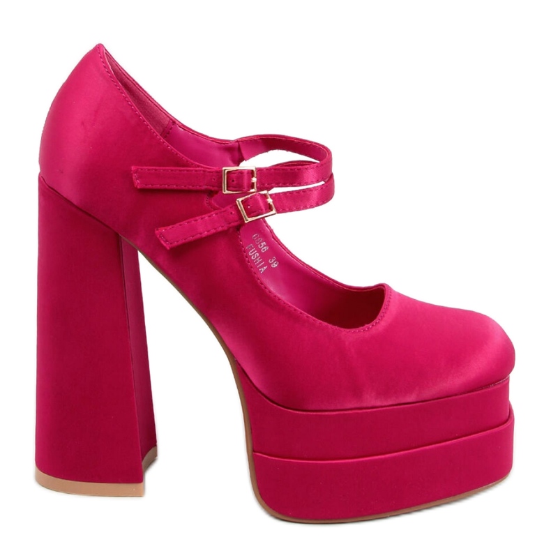 Pink satin platform pumps Pink satin platform pumps