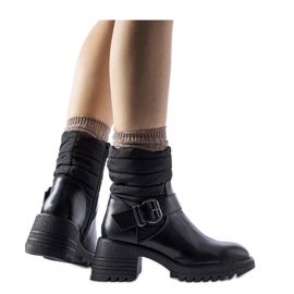 Black warm boots with a massive sole