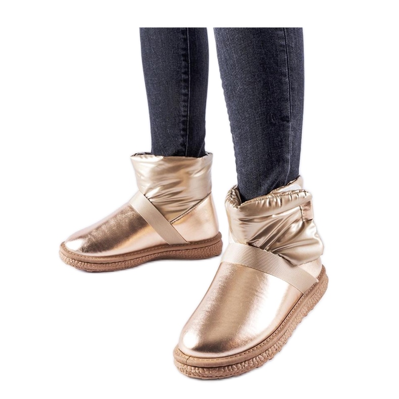 Brown shiny short snow boots from Delaune - Solea