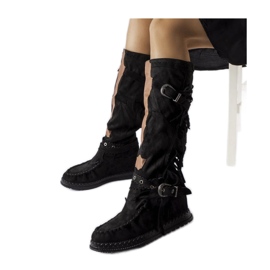 Black boots with a covered wedge Filiberta - Solea