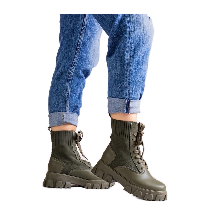 Green ankle boots with elastic upper Zogba - Solea