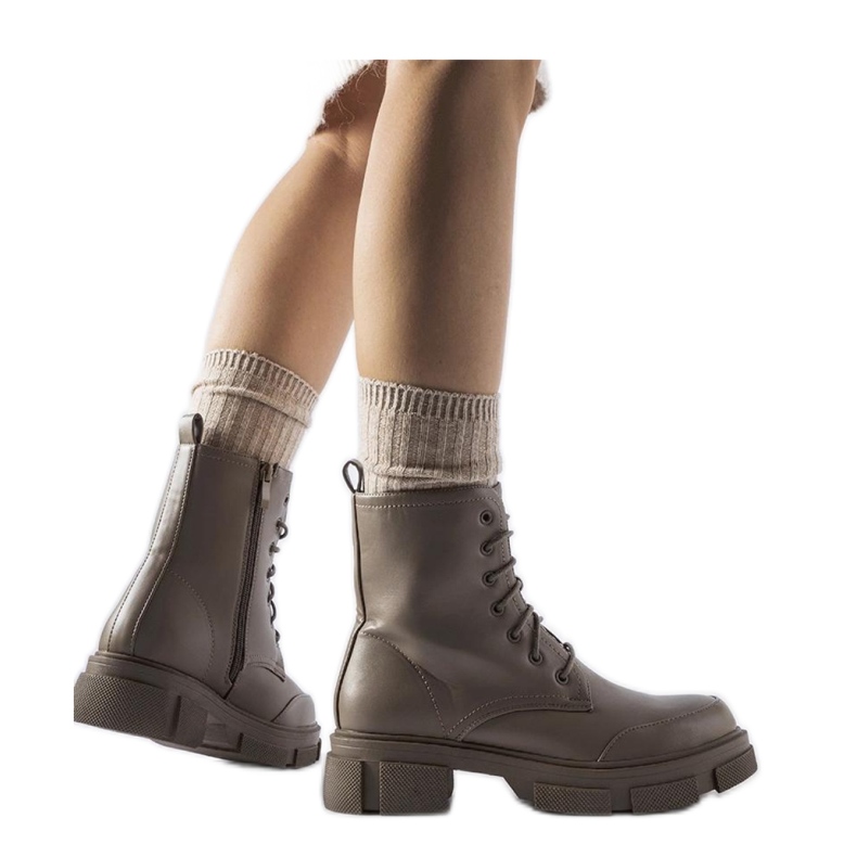 Gray and brown insulated workers' boots Cunningham - Solea