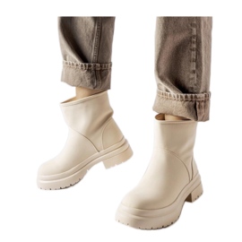 Beige rubber insulated boots by Clotilde - Solea Beige rubber insulated boots by Clotilde - Solea
