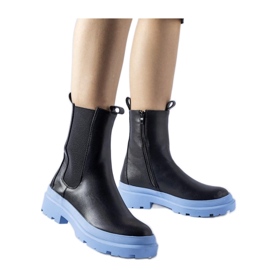 Black shoes with a blue sole Georgette - Solea