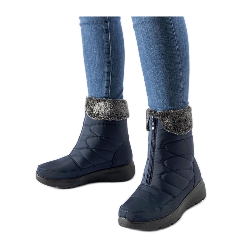 Navy blue wedge snow boots from Brownton - Solea