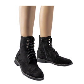 Black insulated ankle boots made of eco-suede Carpanzano - Solea Black insulated ankle boots made of eco-suede Carpanzano - Solea