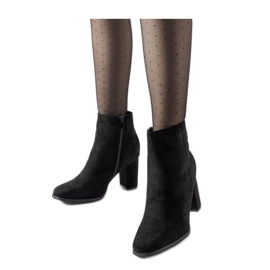 Black ankle boots on the post