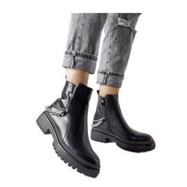 Black ankle boots with a chain Black ankle boots with a chain