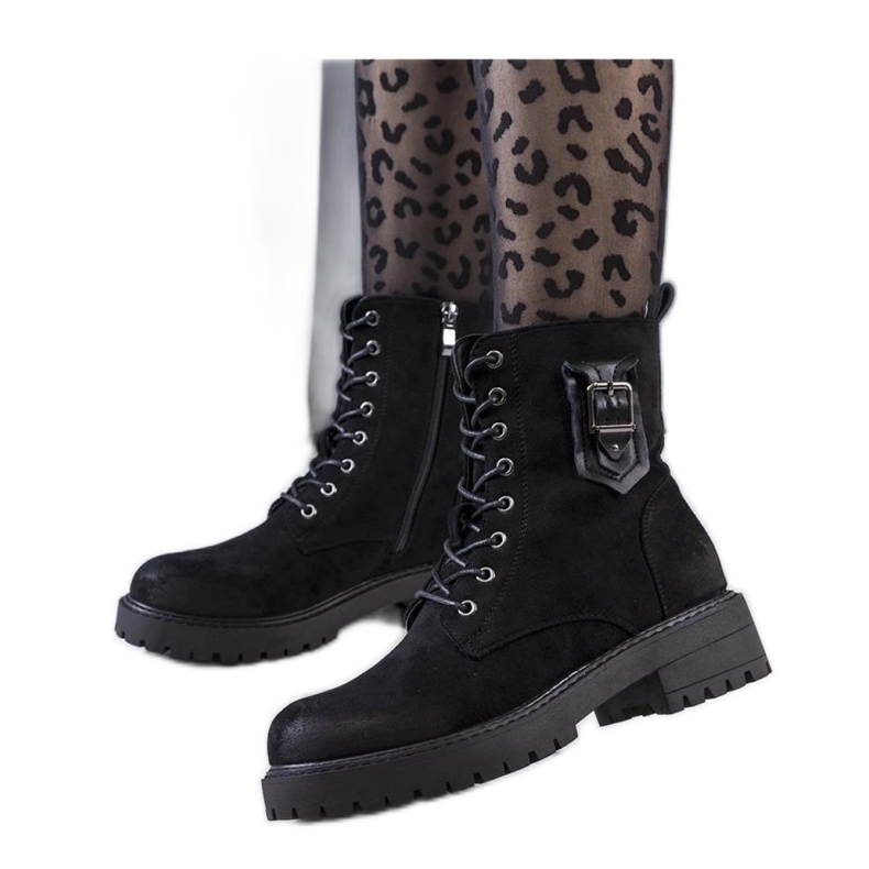 Black Suede Trappers