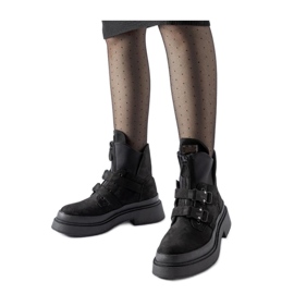 Black platform ankle boots with buckles Black platform ankle boots with buckles