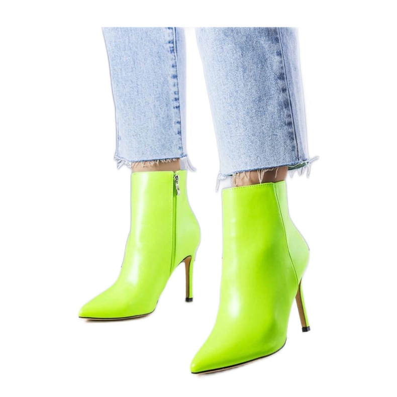 Green heeled boots