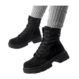 Black, slightly insulated eco-suede boots