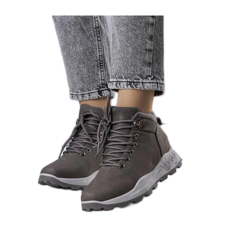Gray insulated women's hiking boots grey