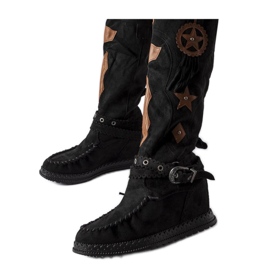Black boho style boots