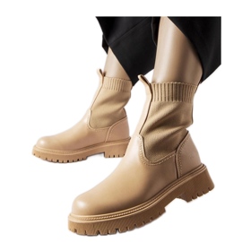 Beige eco-suede boots Big Star