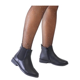 Black classic ankle boots with an elastic insert Black classic ankle boots with an elastic insert