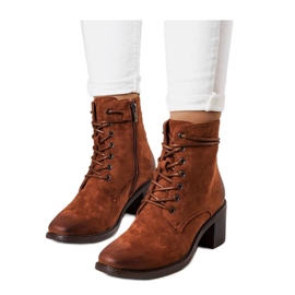 Brown lace-up ankle boots