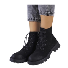 Black eco-suede boots