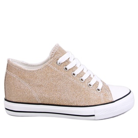 Golden wedge sneakers