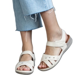 Beige platform sandals
