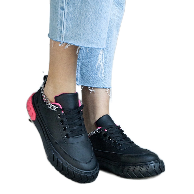 Black sneakers with a chain Black sneakers with a chain