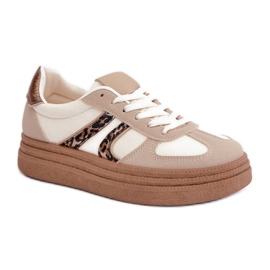 Platform Sports Shoes Model 8912 Beige