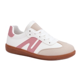 Women's low-top sneakers 7112 White/Pink