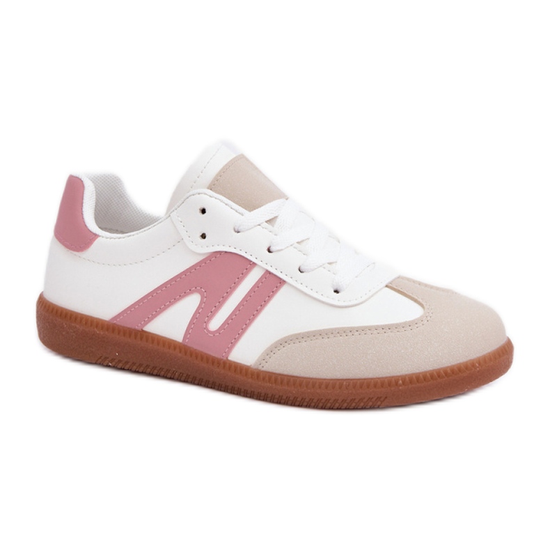 Women's low-top sneakers 7112 White/Pink