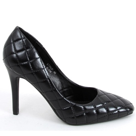 Black women's quilted high heels