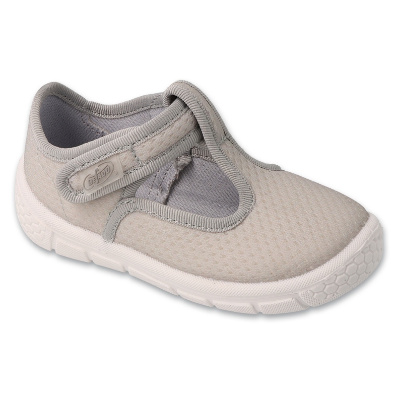 Befado children's slippers with Velcro, gray 629P004 Soft-B grey