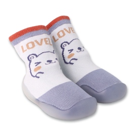 Befado blue/white baby shoes with animal motif 002P081 Befado blue/white baby shoes with animal motif 002P081