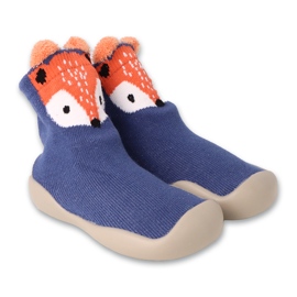 Befado blue/colorful baby shoes with an animal motif 002P077