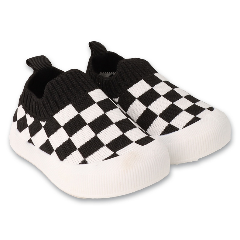 Befado black baby shoes with white checkered pattern 002P060