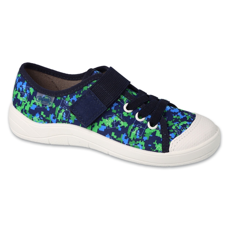 Befado children's slippers with velcro 351Y018 navy blue/green