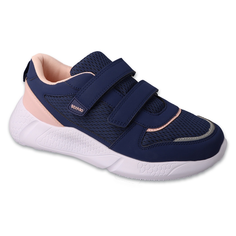 Children's sports Befado with Velcro 452Q004 navy blue/pink