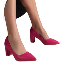 Pink pumps on the pillar
