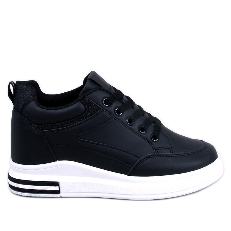 Women's black wedge sports sneakers Women's black wedge sports sneakers