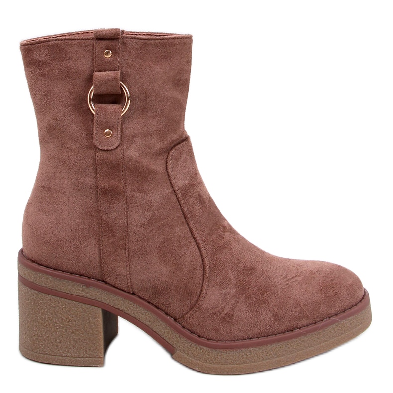 Women's boots insulated with fur beige-khaki