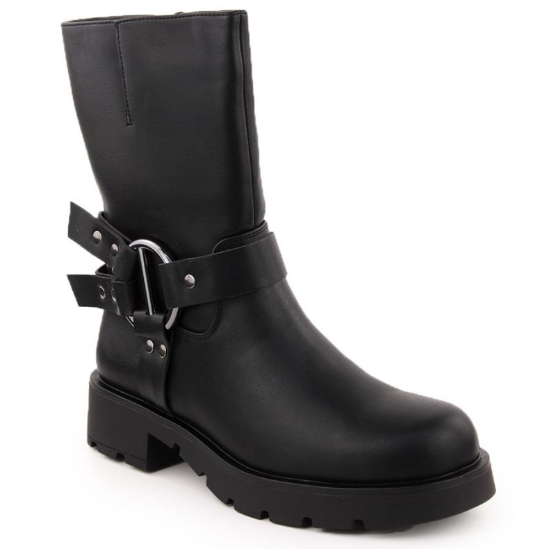Women's leather boots insulated Potocki 54300 wol277 black