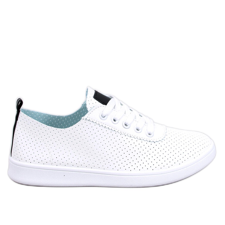 Women's openwork eco-leather white sneakers Women's openwork eco-leather white sneakers