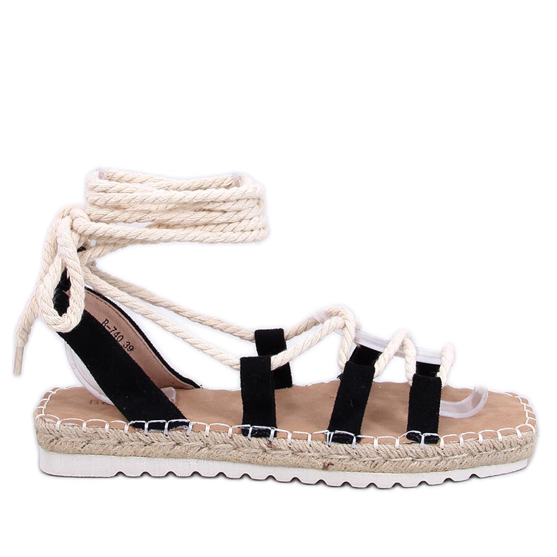 Women's sandals Espadrilles tied black